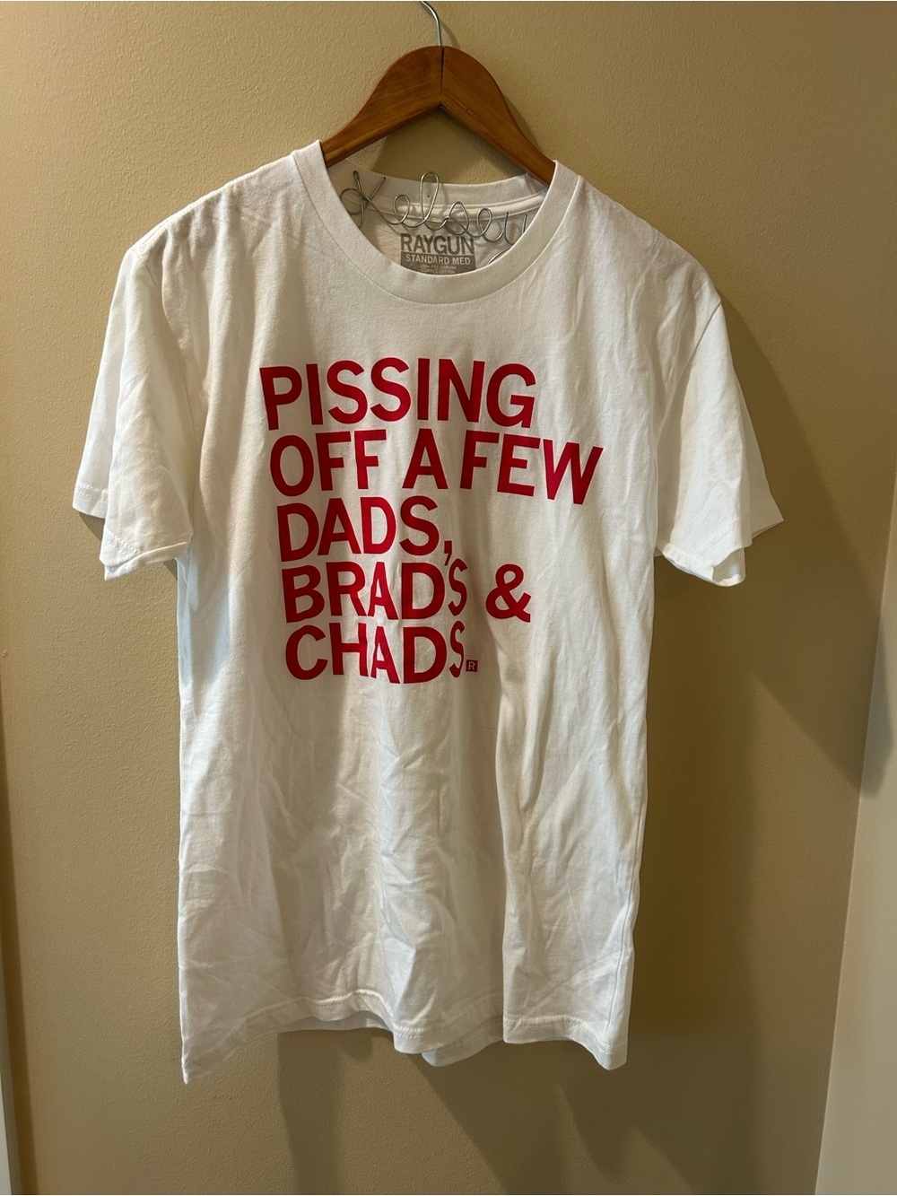 Raygun White Short Sleeve Taylor Swift ‘Pissing off a few Dads, Brads & Chad’ M